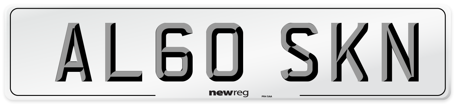 AL60 SKN Number Plate from New Reg